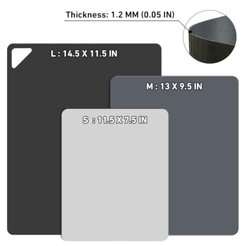 WK Flexible Plastic Cutting Boards Mats for Kitchen, Flexible Non Slip Cutting Mat, Thin Cutting Sheets, BPA Free, Dishwasher Safe, Multi Sizes