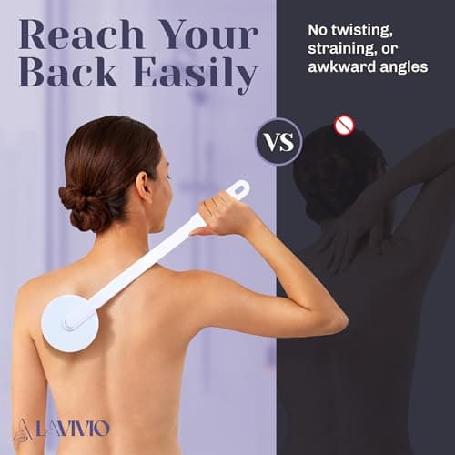 Lavivio Lotion Applicator for Back - Back Lotion Applicator for Women and Men - 19 Massaging Rollers for Soothing Relief - Long Handle, Easy Application - Ideal for Elderly, Perfect for Cream & Lotion