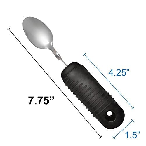 Rehabilitation Advantage Easy Grip Teaspoon with Built-up Handle, Black 3.2 Oz