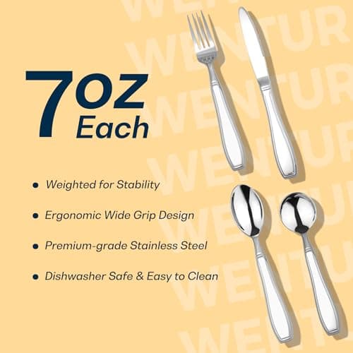 Weighted Utensils for Hand Tremors and Parkinsons, Arthritis, Weak Hand Grip - Weighted Silverware for Hand Tremors - Adaptive Utensils for Elderly - Parkinsons Aids for Living Parkinsons Gadgets Gift