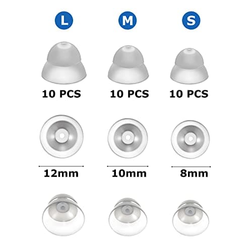 30 Pcs Dome Hearing Aid Silicone Hearing Aid Domes Hearing Aid Power Medium Power Small Close Ear Tips Hearing Direct Large Power for Hearing Resound Accessories(White)