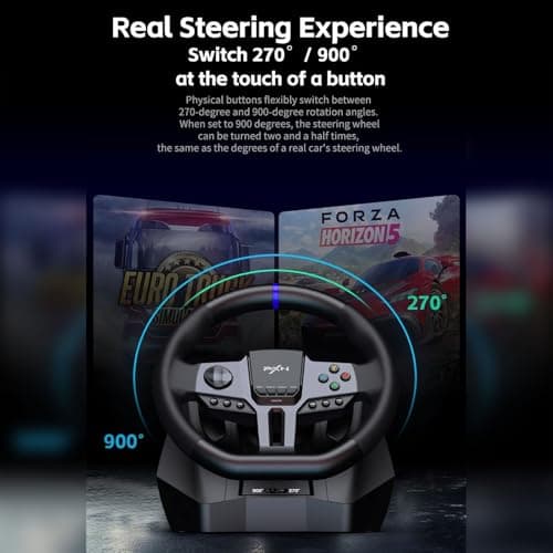 PXN PC Steering Wheel, Gaming Racing Wheel V9 GEN2 Universal USB Car Simulation 270/900° Race Driving Wheel With Pedals and Shifter for PC, Switch, Xbox One, Xbox Series X/S, PS4, PS3