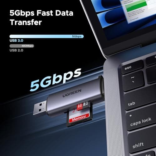 UGREEN SD Card Reader USB C, USB 3.0 Micro SD Card Reader 2 in 1 Memory Card Reader for MicroSD SDHC SDXC Compatible with PC Computer MacBook Laptop iPad iPhone 17 16 15 Pro/Pro Max