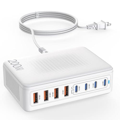 Fitquipment USB C Laddstation Test – 200W GaN 8-Portars Laddare