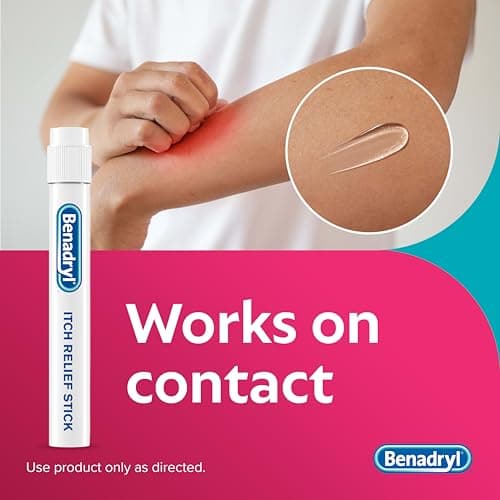 Benadryl Extra Strength Anti-Itch Relief Stick, Bug Bite Itch Relief, Diphenhydramine HCl Topical Analgesic & Zinc Acetate Skin Protectant, Great for Camping Essentials, 0.47 fl oz