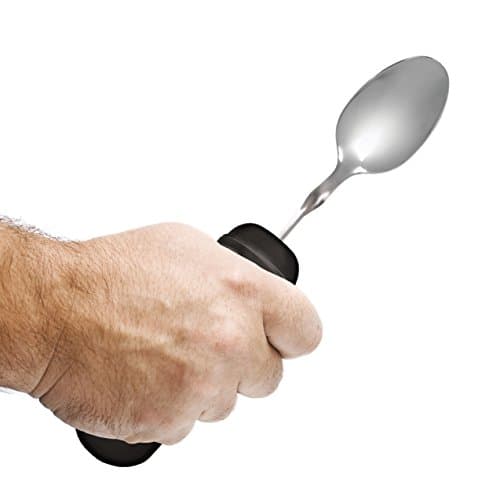 Rehabilitation Advantage Easy Grip Teaspoon with Built-up Handle, Black 3.2 Oz