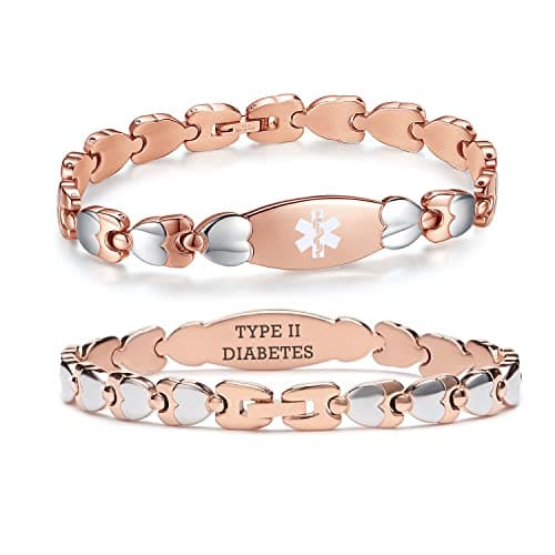 LinnaLove Double Heart Medical Alert Bracelet for Women Review