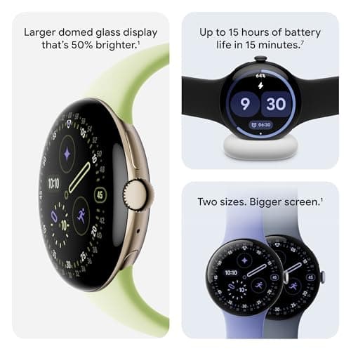 Google Pixel Watch 4 (45mm) - Android Smartwatch with Heart Rate and Sleep Tracking - 40-Hour Battery - Fitness Tracking - Google AI - Matte Black Aluminum Case - Obsidian Active Band - Wi-Fi