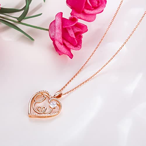 AmorAime Nurse Necklace for Women 14K Rose Gold Plated Birthstone Necklaces for Women Medicine Themed Stethoscope Pendant RN for Festival
