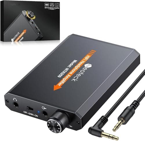 Neoteck Portable 3.5mm Headphone Amplifier Two-Stage Gain Switch, 16-300 Ohm, Aluminum Matte Surface