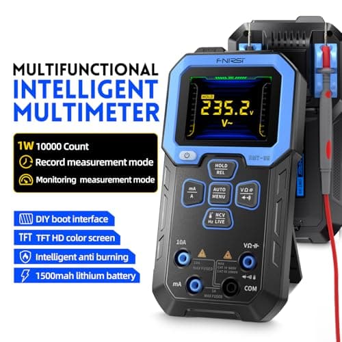 FNIRSI DMT-99 Digital Multimeter 9999 Counts TRMS, Rechargeable Auto-Ranging Volt Meter with Recording and Monitoring Data Mode, Resistance, Capacitance, Diode, Frequency, NCV, Current Voltage Tester