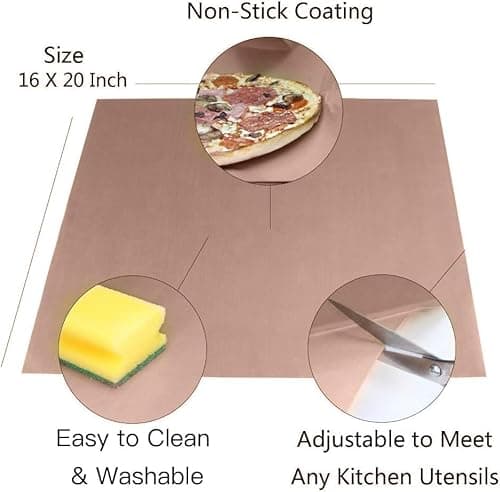3 Pack PTFE Teflon Sheet for Heat Press Transfer Sheet Non Stick 16 x 20 Heat Transfer Paper Reusable Heat Resistant Craft Mat