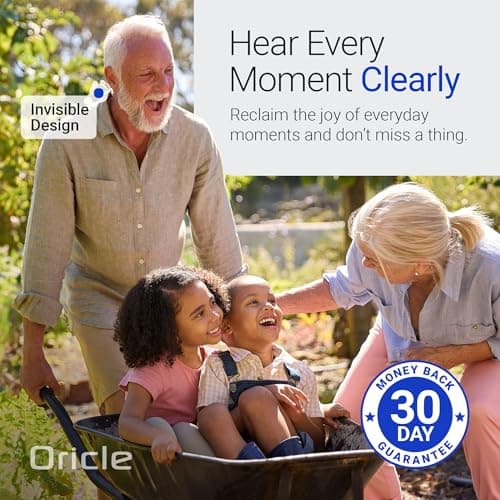 Oricle Standard 2.0 Hearing Aids for Seniors - Oricle Hearing Aids for Adults with Advanced Noise Cancellation - Easy Volume Control with Portable Charging Case