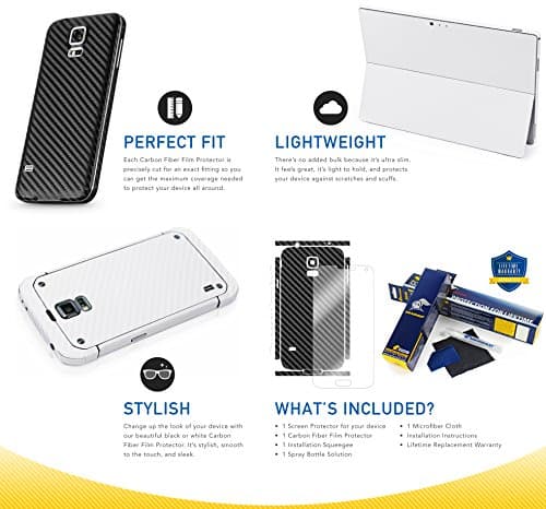 ArmorSuit MilitaryShield Black Carbon Fiber Skin Wrap Film + HD Clear Screen Protector for Sony PlayStation Vita - Anti-Bubble Film