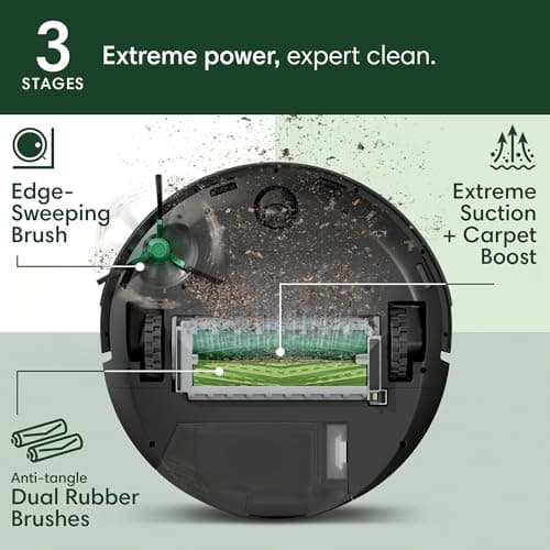 iRobot Roomba Max 705 Robot Vacuum with AutoEmpty Dock, Powerful Suction, Dual Rubber Anti-Tangle Brushes, LiDAR Navigation, Obstacle & Anti-Fall Detection, for Carpet and Hard Floors
