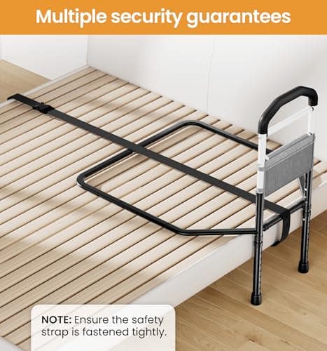 Bed Rails for Elderly Adults Safety, SGS Tested & ASTM Compliant, 350lbs Support, Tool-Free Setup, Wider Contact Base for Enhanced Stability, Adjustable Bed Rail for Seniors, Fits Twin to King, Black