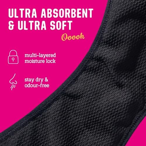 FLO - Period-Proof Undies - Black Hipster Brief (Small) - Period Underwear for Women - Organic Cotton - Holds 4 Tampons of Flow