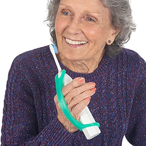 EazyHold Aqua Silicone Adaptive Aid, Universal Cuff Hand Grip Assistive Device for Rehab, Disabled, Cerebral Palsy, Special Needs, Arthritis, Stroke, Physical Therapy 2-Pack 6.5"